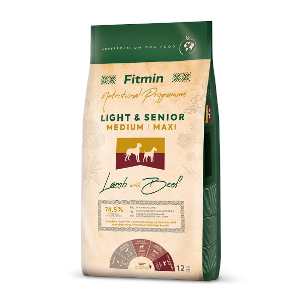 Fitmin medium maxi light senior lamb&beef - 12 kg
